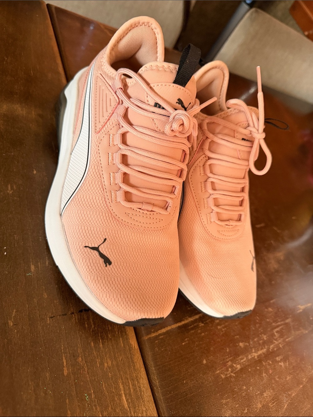 Puma Women’s Peach Athletic Sneakers with Black Logo